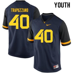 Youth West Virginia Mountaineers NCAA #40 Sam Trapuzzano Navy Authentic Nike Stitched College Football Jersey RR15E64RL